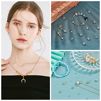 PH PandaHall 18K Gold Plated 8mm Round Spacer Beads 30pcs Hollow Loose Bead | 15 Styles, Tibetan Style, Alloy Ball Charm, for Bracelet Earring Necklace Jewelry Making,1.5~2mm Hole - size: 8mm