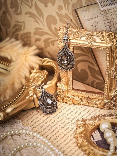 Christmas Halloween Red Heart Shaped Pattern Alloy Earrings, Gothic Antique Style Jewelry for Women - style: Earrings R23-011