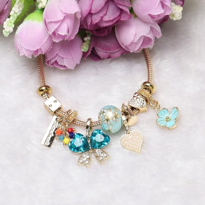 DS Charm Bracelets for teen girls exquisite cute cartoon friendship bracelet Gold Stainless Steel Bangle birthday Gift box Adjustable little girls kids jewelry holiday gifts - style: GOLD-11