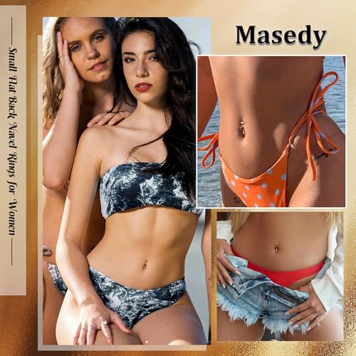 5PCS 316L Stainless Steel Floating Belly Button Rings for Women 14G Petite Flat Back CZ Belly Rings Hypoallergenic Small Opal Internally Threaded Navel Piercing Jewelry 6-16MM - color: Gold, size: 8mm