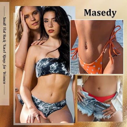5PCS 316L Stainless Steel Floating Belly Button Rings for Women 14G Petite Flat Back CZ Belly Rings Hypoallergenic Small Opal Internally Threaded Navel Piercing Jewelry 6-16MM - color: Gold, size: 8mm