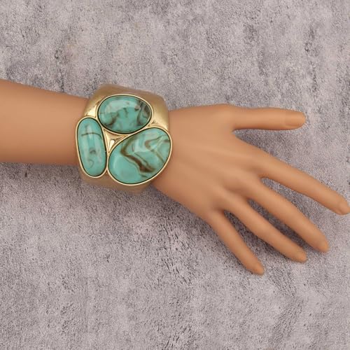 Chunky Bangle Bracelets for Women Cuff Bracelet Thick Gold Bangles Open Wide Arm Cuffs Bracelets Boho Jewelry - style: Gold Bracelet