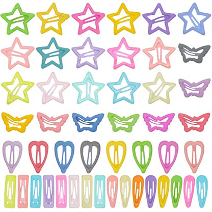 FZBNSRKO 40pcs Hair Accessories Set - Colorful Snap Barrettes, No-Slip Metal Clips for Toddlers, Girls, Kids, Women (Mixed Styles)