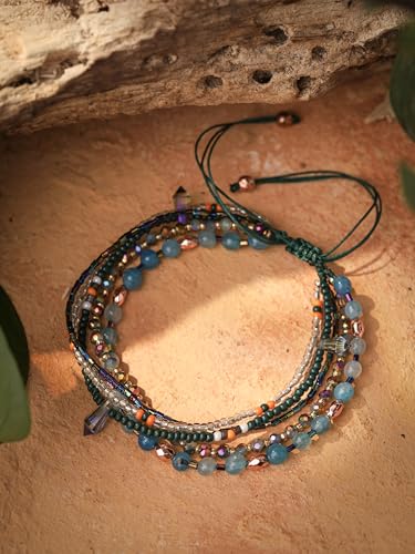 Bohemian Bead Stacked Bracelet, Vintage Multi-Layer Bracelet, Gift for Her - style: Bracelet R17-024