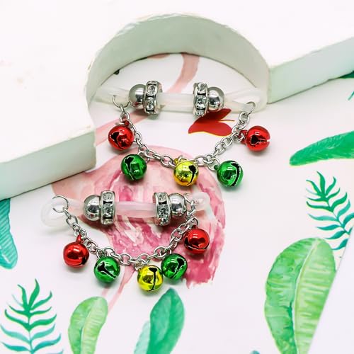 2 Pcs Fake Nipple Rings party Non Piercing Jingling Bell Nipple Jewelry with Chain Adjustable Elastic Nooses Non Pierced Faux Body Jewelry for Women Men
