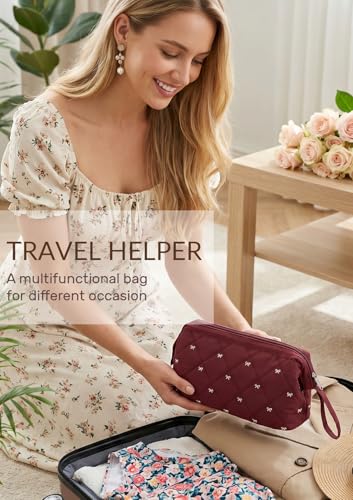 TeeYee Nylon Hair Tools Travel Bag for Dyson Airwrap Quilted Toiletry Bag | Travel Storage Bag for Shark Flexstyle/Curling Iron,Water-repellent,Wide-open,Well-structured,Heat-safe lining,001winebow - color: Winebow