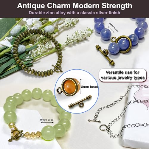 Heather's cf Toggle Jewelry Clasps – Durable Quality, Antique Plain Brass Finish Toggle Clasps & Closures for Necklace, Bracelet & Charms – Ideal for DIY, & Jewelry Making – Small (Set of 130) - color: Brass small