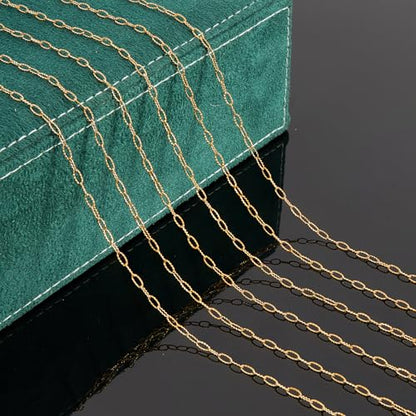 UMAOKANG 32.8 Feet Embossed Paperclip Jewelry Chain Roll Dainty Gold Plated Stainless Steel Chains for Jewelry Making - color: Embossed Paperclip Gold