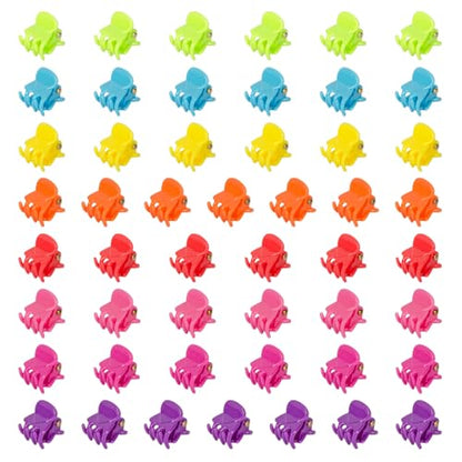 50 PCS Mini Hair Claw Clips， Bangs Strong Grip Multifunction Clamp Clips. (Bright colors) - color: Bright colors