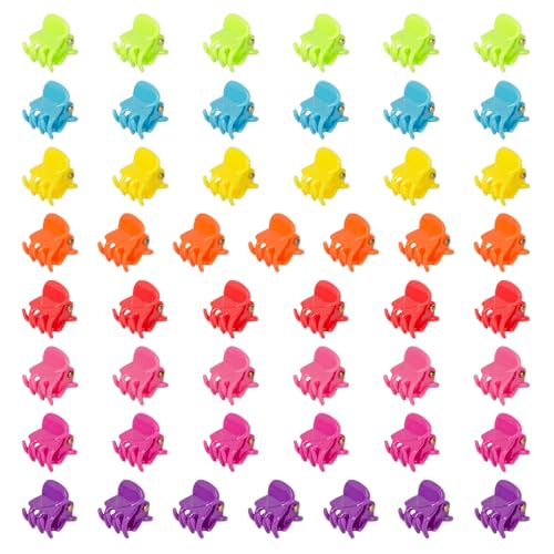 50 PCS Mini Hair Claw Clips， Bangs Strong Grip Multifunction Clamp Clips. (Bright colors) - color: Bright colors