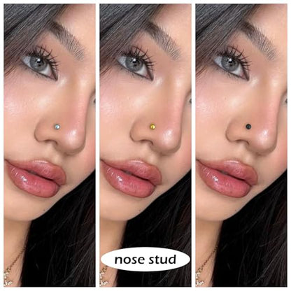 20G 18G 16G 14G 12G Lip Labret Monroe Medusa Nose Rings Stud 316L Surgical Steel Tragus Helix Cartilage Earring Tongue Cheek Piercing Jewelry Bars 6mm 8mm 10mm 12mm 14mm 16mm 19mm 18PCS - color: Silver, size: 18G - 8mm