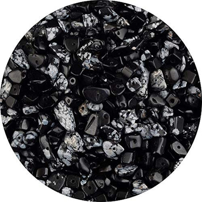 Natural Chip Stone Beads Black Rutilated Quartz 5-8mm About 400 Pieces Irregular Gemstones Healing Crystal Loose Rocks Bead Hole Drilled DIY for Bracelet Jewelry Making(5-8mm, Black Rutilated Quartz) - color: Black Rutilated Quartz