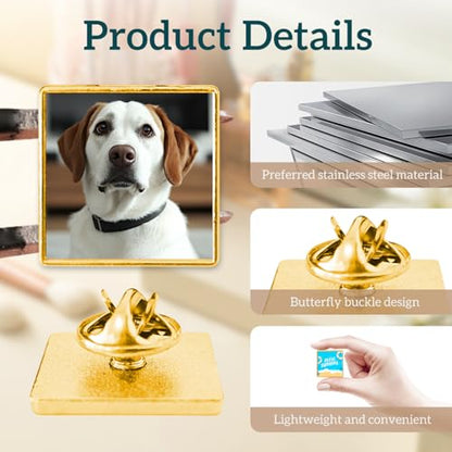 Custom Pins Custom Button Pins Customized Buttons Customized pin for Men - color: Square and Gold