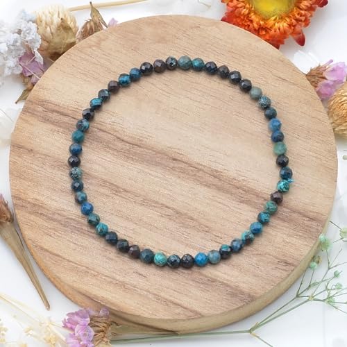 MASSIVE BEADS Natural Genuine Gemstone Beads Healing Crystal Chakra Reiki Jewelry Faceted Round Beads Bracelets 3mm - color: Chrysocolla