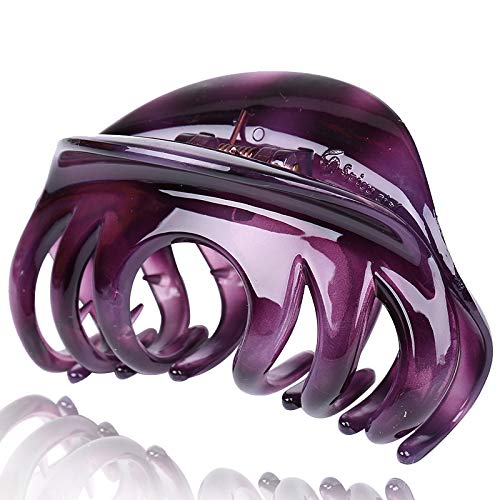 4" Large Hair Claw Clip-Acrylic Strong Holding Power Hair Clips Hairgrip for Women and Girls Hair Barrettes for For Thick Hair (C-Purple) - color: C-Purple