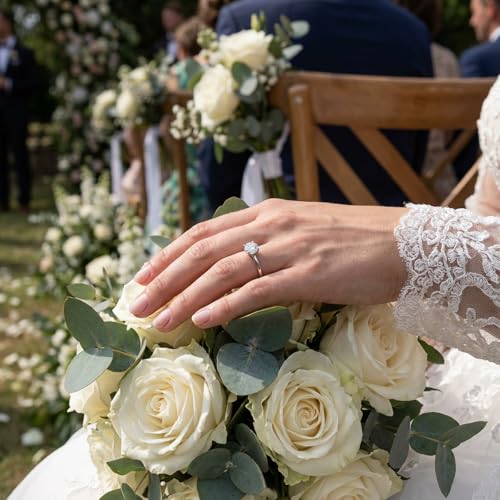 42 Packs Diamond Engagement Rings, Bridal Shower Decorations Fake Wedding Rings Adjustable Ring for Wedding Table, Cupcake Toppers, Party Supply Favor Accents (42 Pcs)