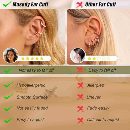 12PCS 14K Gold Plated Ear Cuff Earrings for Women Non Piercing Adjustable Ears Clip on Cartilage Earring Stack Dainty Fake Piercings Non Tarnish Helix Wrap Earrings Set Trendy Jewelry - color: Silver