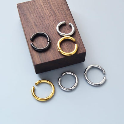 9Pcs Clip On Earrings for Women Men Trendy Fake Stainless Steel Gold Silver Black Small Hoop Earrings Non Piercing Set Non Tarnish Lightweight Jewelry Gift - color: Mixed