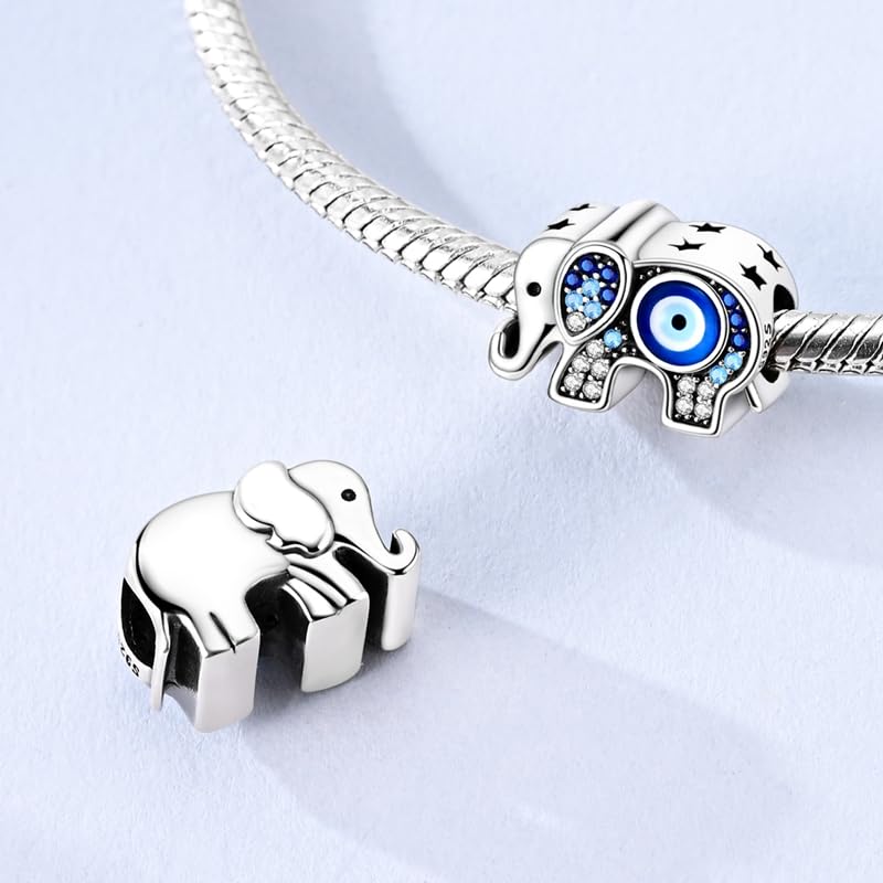 Charm for Bracelets and Necklaces, Heart Animals 925 Sterling Silver Bead Celestial Sun Moon Star Charms Jewelry Gift for Women Girls - color: Elephant Charm