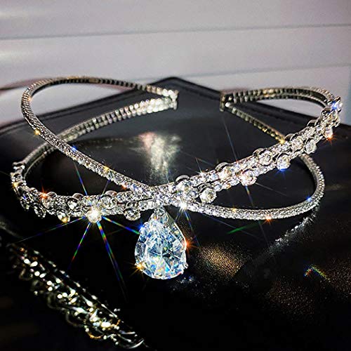 JEAIRTS Rhinestone Choker Necklace Silver Diamond Chain Jewerly for Women | Sparkly Multi-row Crystal Chokers Women's Wedding Prom Formal Jewelry Accessories - color: Style 4
