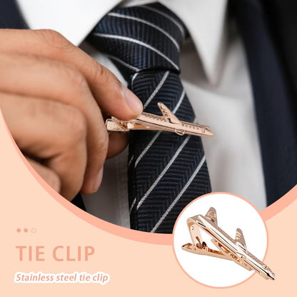 Mens Tie Clips for Husband Dad Boyfriend Birthday Christmas Gifts for Men Novetly Tie Clip for Skinny Ties Bar Clip - style: airplane