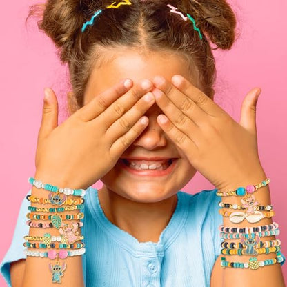 Fashion Angels Disney Stitch Cute & Feisty DIY Jewelry Design Kit | Makes 10+ Charm Bracelets, Includes Charms, Beads & Elastic, Ideal for Girls & Boys - size: Stitch Cute & Feisty Jewelry Kit
