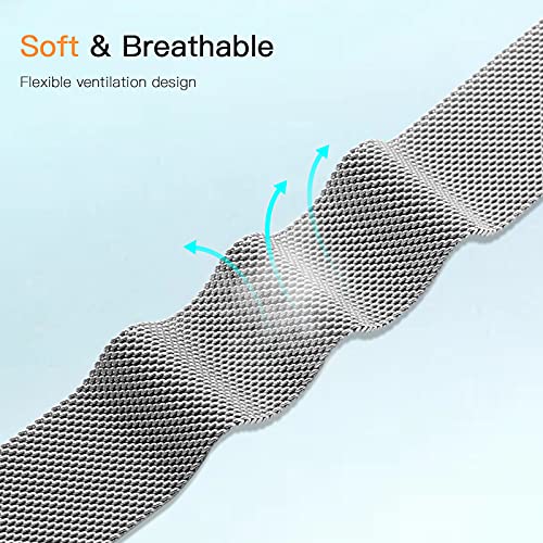 Compatible with Fitbit Versa and Versa 2 Bands for Women Men, Small - color: Silver, size: S: 5.5" - 7.5"