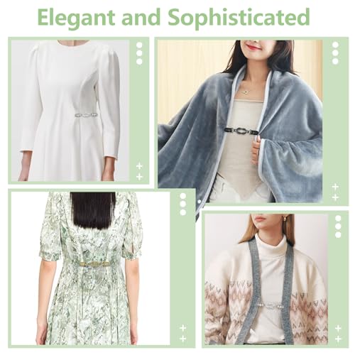 ROPAKED 3 Pcs Sweater Clips Cinch Clips Vintage Dress Clip Back Cinch Shawl Cardigan Collar Clip to Tighten Dress Pant Waist Tightener for Women