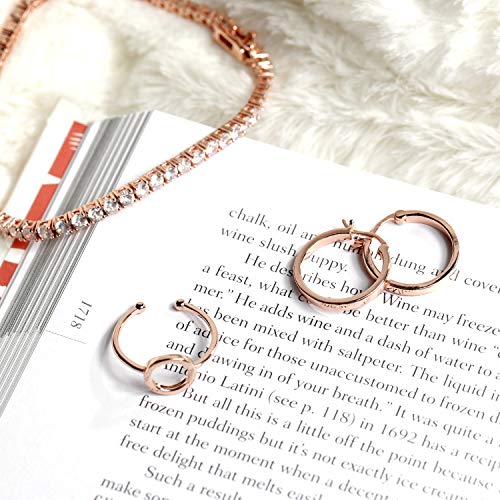 PAVOI 14K Gold Karma Open Circle Ring | Gold Plated Adjustable Rings for Women | Stackable Rings - color: Rose Gold