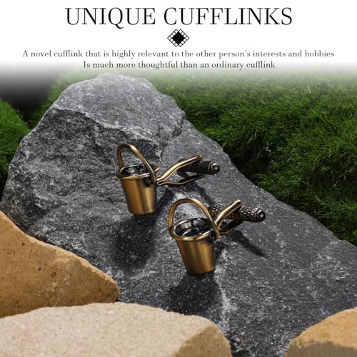 HAWSON Various Unique Cuff Links Mens, Animal/Tactical/Music/Holiday/Cufflinks, Themed Wedding Dinner Party Gift Suit Accessories - style: Bucket