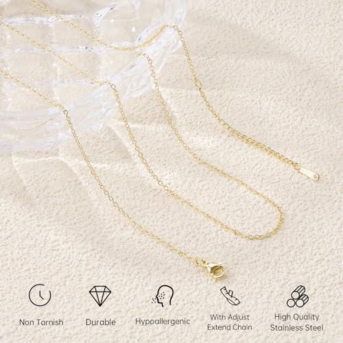 GTVOODX 20 Pcs 14k Gold Plated Stainless Steel Necklace Chains Bulk 18 inch Dainty Cable Chain Pack with Extender Lobster Clasps for DIY Jewelry Making - color: 14K Gold, size: 18 Inch