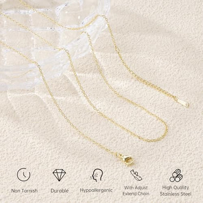 GTVOODX 20 Pcs 14k Gold Plated Stainless Steel Necklace Chains Bulk 18 inch Dainty Cable Chain Pack with Extender Lobster Clasps for DIY Jewelry Making - color: 14K Gold, size: 18 Inch
