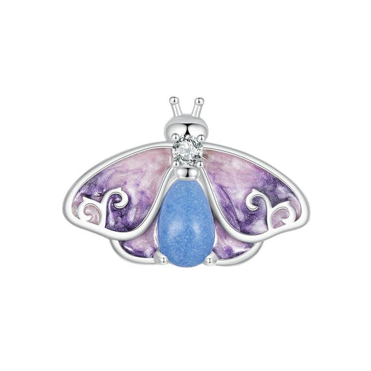 BISAER 925 Sterling Silver Charms for Bracelets Cat Dog Sloth Animal Beads Butterfly Fairy Heart Dangle Pendant Charms - color: Black