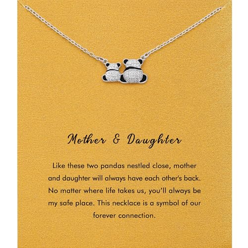RZKING Silvery Necklace for Women, Gifts for Friend Mom Daughter Teacher - style: Panda