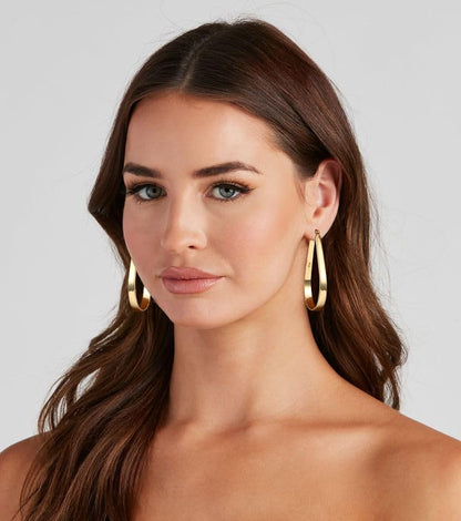 Sterling Silver Hoop Earrings for Women Large Oval Hoop Earrings Lightweight Big Gold Hoops Earrings Hypoallergenic 14K Gold Plated Hoops Earrings Non Tarnish Jewelry Gifts 20/30/40mm - color: Gold-35*55
