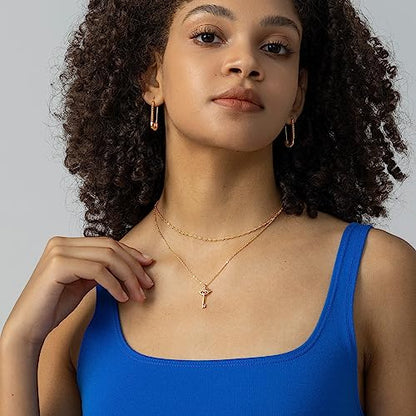 Layered Necklaces for Women - 14K Dainty Gold Plated Layering Chokers Necklaces Set Multilayer Delicate Necklace Trendy Adjustable Long Layered Necklaces for Women - style: 26 Evil Eye Necklace