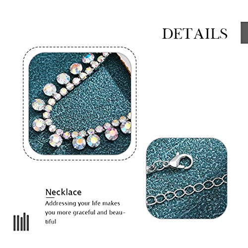 JEAIRTS Rhinestone Choker Necklace Silver Diamond Chain Jewerly for Women | Sparkly Multi-row Crystal Chokers Women's Wedding Prom Formal Jewelry Accessories - color: Style 3