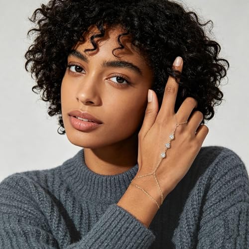 3PCS Set of Stacked Ring Bracelets Accessories for Women | 14K Gold-Plated Dainty Hand Chain Bracelets Stack Summer Jewelry for Women Trendy Ring Bracelet - color: Gold-A