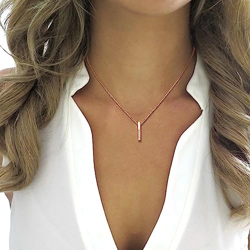 925 Silver Adjustable Necklace Circle Minimalist Enamel Tiny Heart Cactus Triangle Pendant Dainty Choker for Women - color: Mini Bar