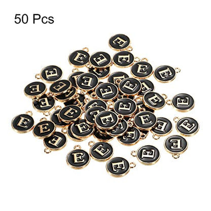 MECCANIXITY Alphabet Letter Charm Double Sided Alphabet Pendant, for Earring Jewelry Making - style: E