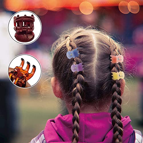 50 PCS Mini Hair Claw Clips， Bangs Strong Grip Multifunction Clamp Clips. (brown) - color: brown