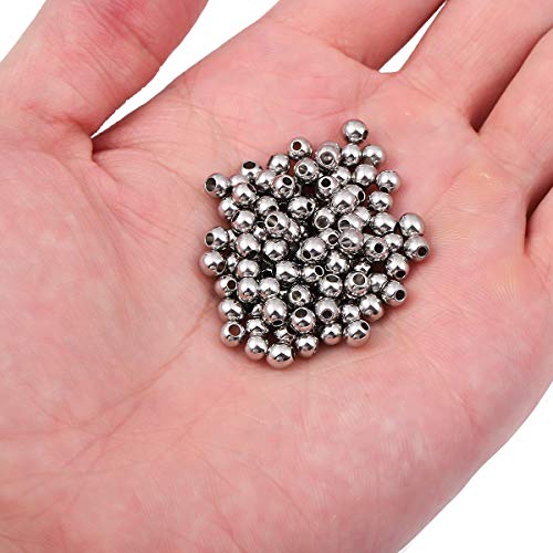 Stainless Steel Spacer Beads 4x3mm Round Loose Charm Caps Beads for DIY Jewelry Making 100pcs with 1.5mm Hole - color: 4x3mm 1.5mm