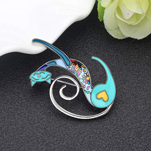 NEWEI Cat Brooch Pins for Women Girls Jacket Bag Charms Cat Pins Jewelry Gifts - color: Cobalt Blue