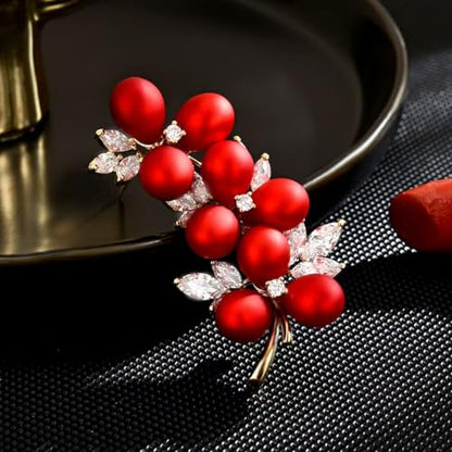 Red Rose Flower Brooches and Pins for Women Costume Jewelry Brooch Pins Broches Jewelry for Women Elegant Lady Pin - style: Plum Blossom