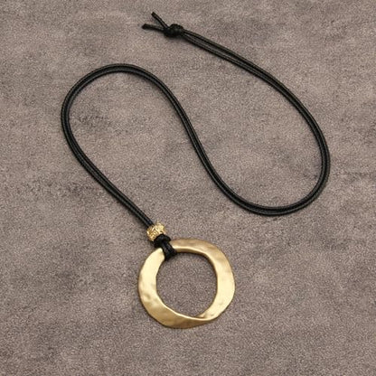Boho Necklaces for Women Chunky Circle Necklace Bohemian Necklaces | Chunky Boho Necklace for Women Layered Boho Circle Leather Choker Necklace Long Vintage Necklaces Bohemian Jewlery Gifts - style: Boho Necklace Women