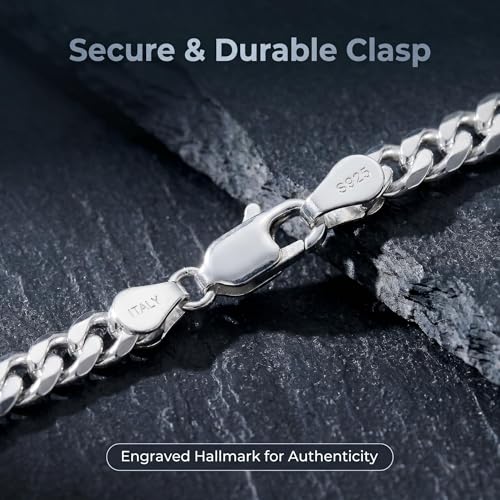 S925 Sterling Silver 6mm Cuban Link Chain Bracelets for Men,2.5mm Rope Chain Mens Bracelet Set for Men's&woman,Trendy hip-hop stacking Chain Gift Boyfriend/Girlfriend,Non Tarnish Hypoallergenic - style: Sterling Silver Cuban link
