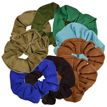 9 Pack Scrunchies Hair Ties (Mixed Colors) - color: Mixed Colors