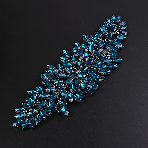 JWICOS Bridal Headband Crystal Wedding Hair Vine Headpieces for Bride and Girls (Lake) - color: Lake