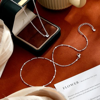 Coshilta Layered Gold Necklaces for Women, 14K Plated Gold Sterling Silver Plated Dainty Pendant Necklace Set with Cubic Zirconia,Stackable Chain Choker,Trendy Personalized Jewelry Gift Non Tarnish - style: C-N0118-S
