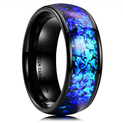 King Will 4mm 6mm 8mm Tungsten Carbide Wedding Band for Men Size 5-15 - color: A-8mm blue-purple